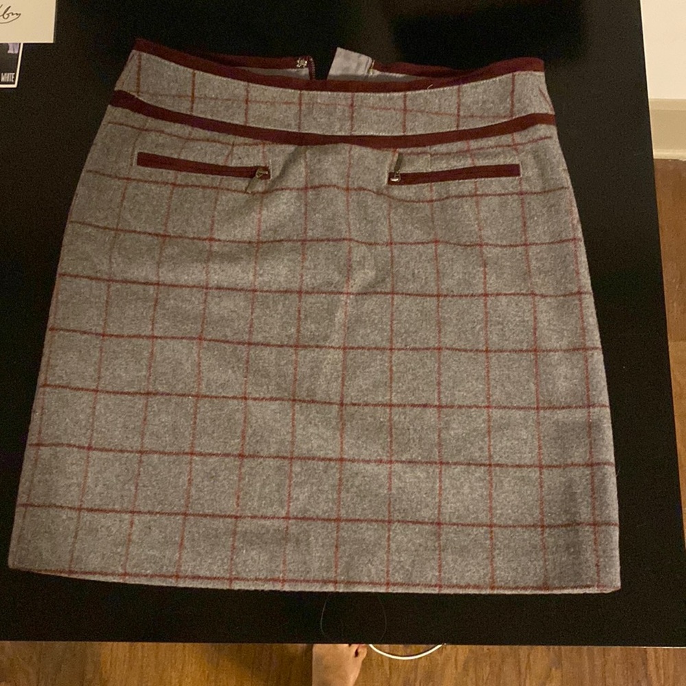 Plaid wool skirt